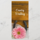 Roze Daisy en Hoefijzer Country Western Weddenscha Programmakaart (Voorkant)