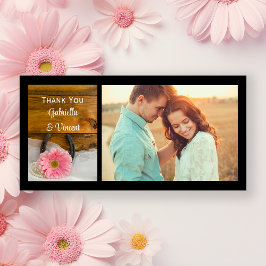 Roze Daisy en Hoefijzer Westerne bruiloft Bedankt