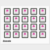 Roze Daisy en Polka-dot Adres Stickers (Vel)