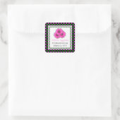 Roze Daisy en Polka-dot Adres Stickers (Tas)