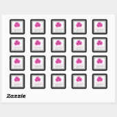 Roze Daisy en Polka-dot Adres Stickers (Vel)