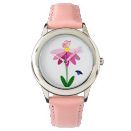 Roze Daisy en Vlinders eWatch Horloge
