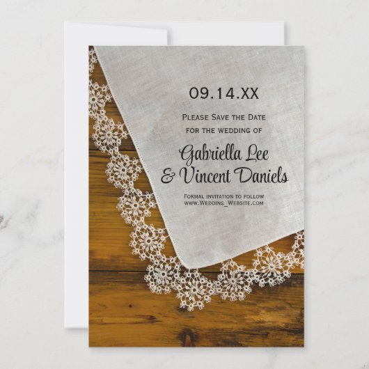 Roze Daisy en Westerne bruidsdag sparen de Datum Save The Date (Achterkant)