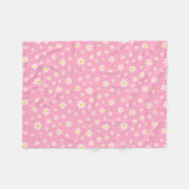 Roze Daisy Fleece Blanket (Voorkant (Horizontaal))
