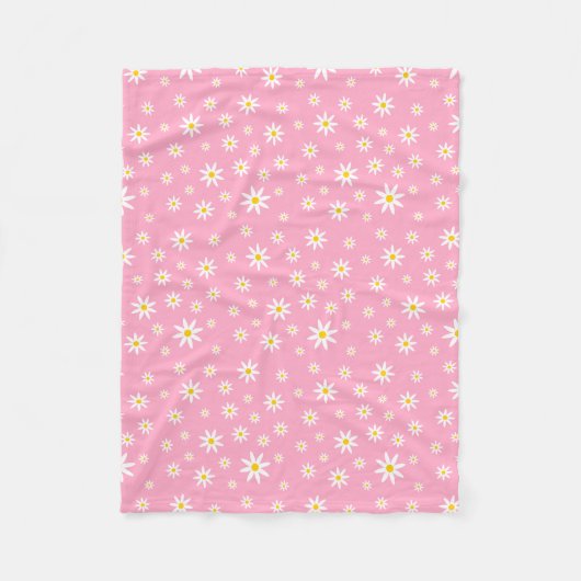 Roze Daisy Fleece Blanket (Voorkant)