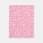Roze Daisy Fleece Blanket Deken (Voorkant)