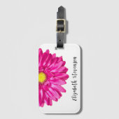roze daisy flower aangepaste naam bagagelabel (Voorkant (verticaal))