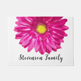  roze daisy flower aangepaste naam deurmat