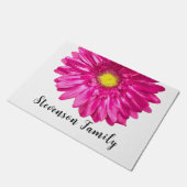 roze daisy flower aangepaste naam deurmat (Schuin)