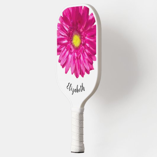  roze Daisy flower aangepaste naam Womens Pickleball Paddle (Links)