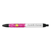  roze daisy flower aangepaste naam zwarte inkt pen (Voorkant)