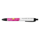  roze daisy flower aangepaste naam zwarte inkt pen (Bodem)