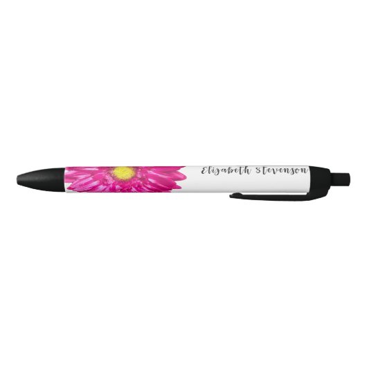  roze daisy flower aangepaste naam zwarte inkt pen (Bodem)