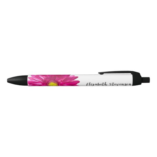  roze daisy flower aangepaste naam zwarte inkt pen (Bovenkant)