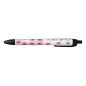 roze daisy flower aangepaste naam zwarte inkt pen (Bodem)