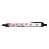 roze daisy flower aangepaste naam zwarte inkt pen (Bovenkant)