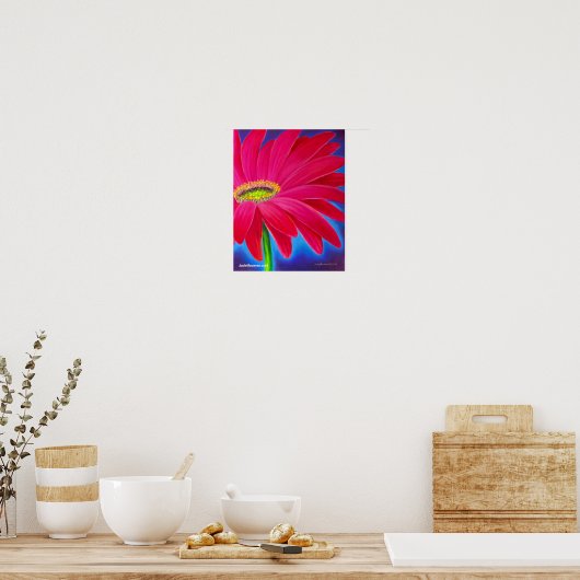 Roze Daisy Flower Art Giclee - Poster (Keuken)