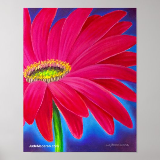 Roze Daisy Flower Art Giclee - Poster (Voorkant)