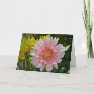Roze Daisy Flower Art Note Kaart
