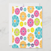 Roze Daisy Flower Baby shower Invitation Kaart (Achterkant)