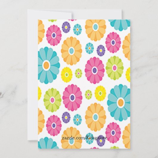 Roze Daisy Flower Baby shower Invitation Kaart (Achterkant)