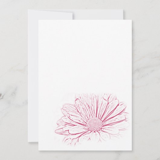 Roze Daisy Flower Baby shower Kaart (Achterkant)