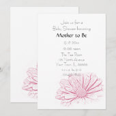 Roze Daisy Flower Baby shower Kaart (Voorkant / Achterkant)