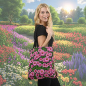 Roze Daisy Flower Canvas tas