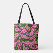 Roze Daisy Flower Canvas tas (Achterkant)
