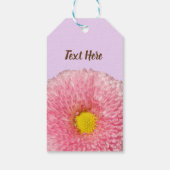 Roze Daisy Flower Custom Foto Gift Label Cadeaulabel (Achterkant)