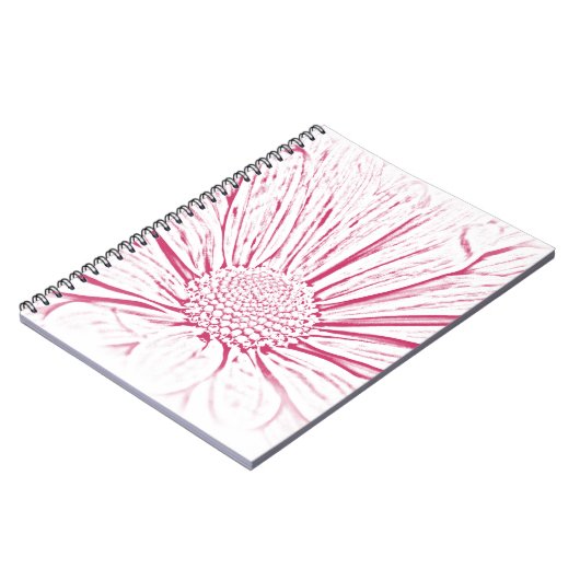 Roze Daisy Flower Effect Notitieboek (Linkerzijde)