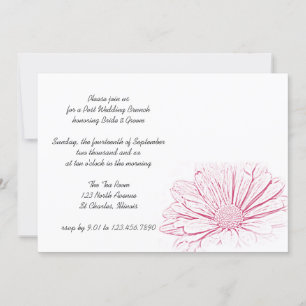 Roze Daisy Flower Effect Post Wedding Brunch Kaart