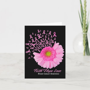 Roze Daisy Flower Faith Hope Breast Cancer Aw Kaart