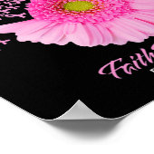 Roze Daisy Flower Faith Hope Breast Cancer Aw Poster