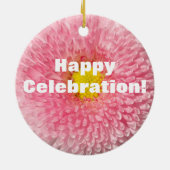 Roze Daisy Flower Foto Ornament (Achterkant)