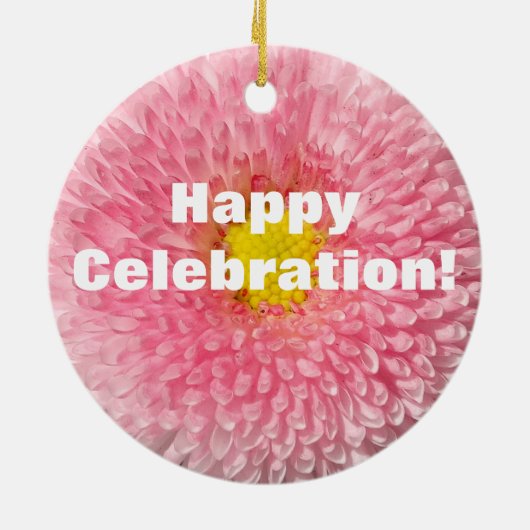 Roze Daisy Flower Foto Ornament (Achterkant)