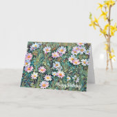 Roze Daisy Flower Garden Art Birthday Kaart (Gele Bloem)