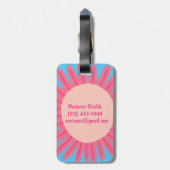 Roze Daisy Flower GEPERSONALISEERD INITIALEN Bagagelabel (Achterkant verticaal)