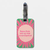 Roze Daisy Flower GEPERSONALISEERD INITIALEN Bagagelabel (Achterkant verticaal)