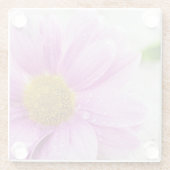 Roze Daisy Flower Glass Onderzetter (Achterkant)