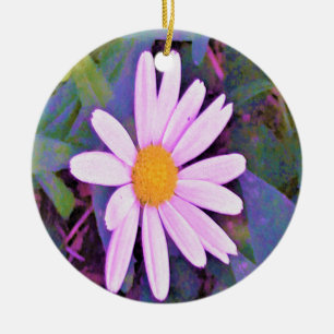 Roze Daisy Flower Keramisch Ornament