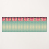 roze daisy flower mint groene yogamat (Voorkant (horizontaal))