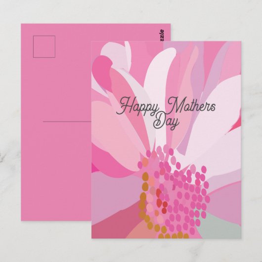 Roze Daisy Flower Moederdag Briefkaart (Voorkant / Achterkant)
