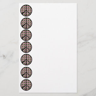 Roze Daisy Flower Peace Sign Briefpapier
