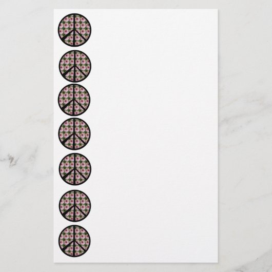 Roze Daisy Flower Peace Sign Briefpapier (Voorkant)