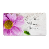 Roze Daisy Flower Shipping Labels (Voorkant)