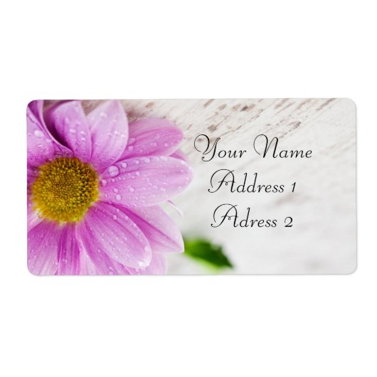 Roze Daisy Flower Shipping Labels (Voorkant)