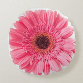 Roze Daisy Flower Sierkussen Rond Kussen