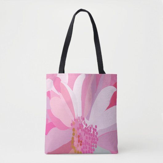 Roze Daisy Flower Tote Bag (Voorkant)