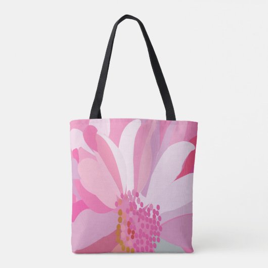 Roze Daisy Flower Tote Bag (Achterkant)